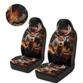 thumbnail image 3 of Pzuqiu Flag Deer Automotive Seat Cover Soft Comfortable 2 Pcs Car Seat Covers for Front Seats Easy Installation with Elastic Edge Car Interior Accessories Fit for Cars SUV Sedan, 3 of 7