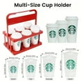 thumbnail image 5 of Red,Drink Carrier with Handle, Plastic Cup Carriers for Drinks, Drink Holder for Car, GrubHub, Doordash Accessories, Portable Foldable Reusable Mobile, Use for Food Delivery Bag, RED, 5 of 11