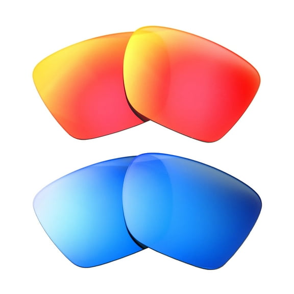 Walleva Polarized Fire Red   Ice Blue Replacement Lenses For Maui Jim Cruzem Sunglasses
