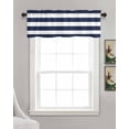 thumbnail image 3 of Navy Blue White Striped Kitchen Valances for Windows Farmhouse Linen Window Valance Curtain for Living Room Window Treatment Farmhouse Stripe Modern Art Valance Rod Pocket Topper Drape, 54 x 18 Inch, 3 of 6