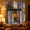thumbnail image 4 of Iumwxz Nylon Semi Sheer Kitchen Curtains 3 Piece Set, Modern Solid Color Window Valance for Living Room Bedroom Dining Area, Light Filtering and Heat Insulating, 53.94x17.72in and 27.56x39.37in, 4 of 7