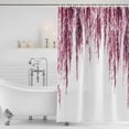 thumbnail image 3 of Pink Shower Curtain, Waterproof Shower Curtains for Bathroom, Summer Botanical Leaves Watercolor Washable Fabric Bathtub Curtain Set Bath Decor with 12 Hooks Stall 36"x72", 3 of 8