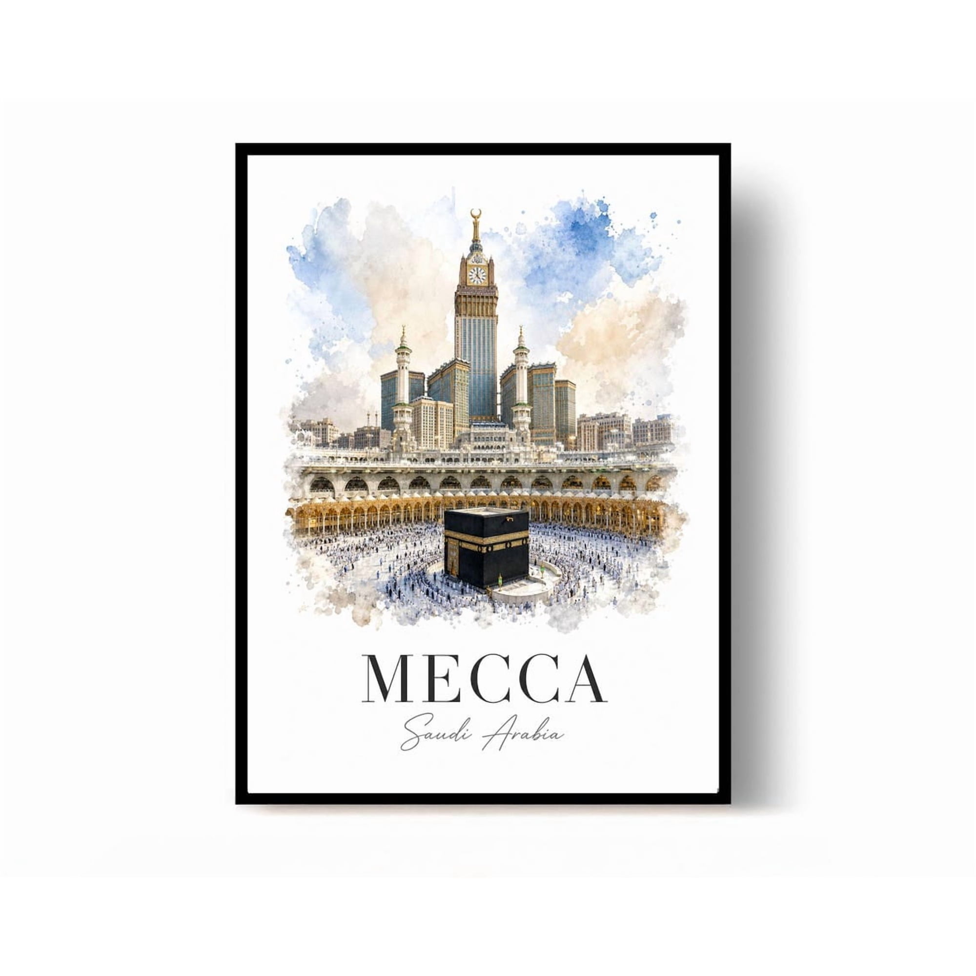 Mecca Saudi Arabia Travel Poster Print Wall Decor