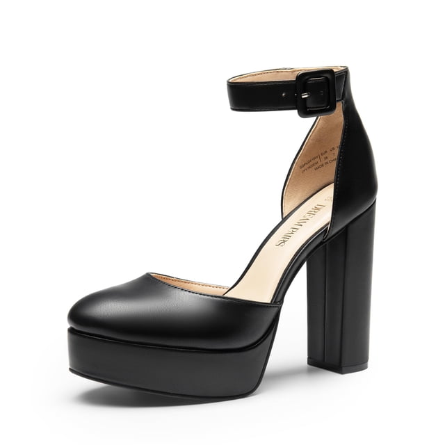 Sandalia DREAM PAIRS con Tacón Grueso Alto y Plataforma Negra