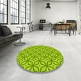 thumbnail image 3 of Ahgly Company Indoor Round Patterned Dark Lime Green Area Rugs, 6' Round, 3 of 6