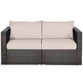 thumbnail image 5 of Pemberly Row 2-piece Rattan Patio Corner Sofa Set with Beige Cushion in Brown, 5 of 11