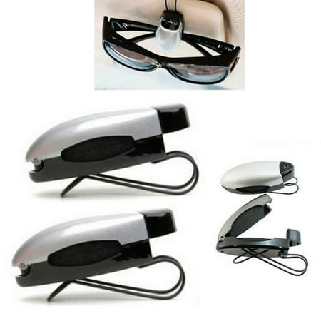 6 Pc Silver Black Car Sun Visor Clip Holders Sunglasses Reading Eyeglasses