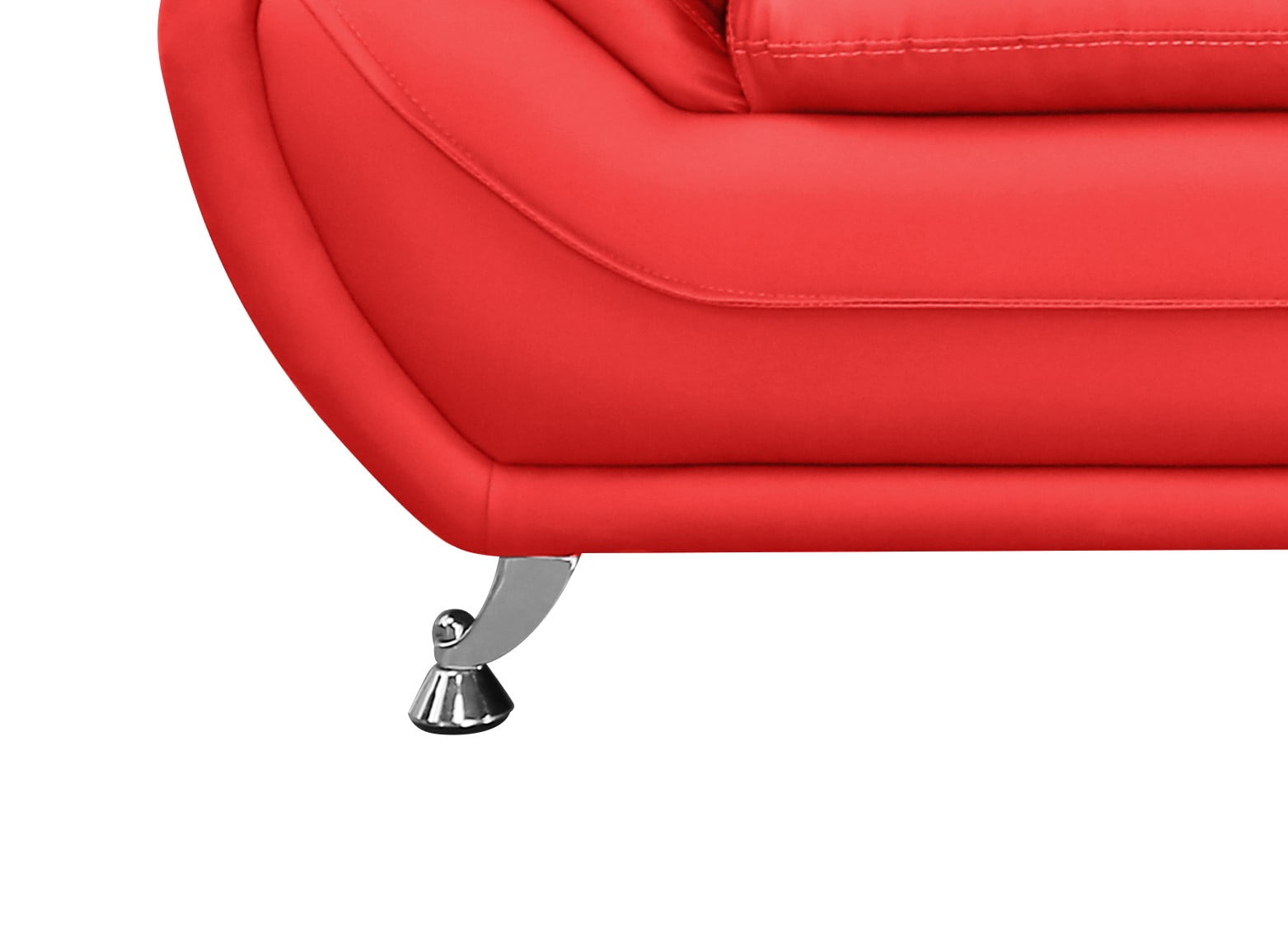 Uspridefurniture Sanuel 79.2" Faux Leather Pillow Top Arm Sofa,Red