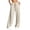 Khaki, variant on Women's Wide Leg Pants Elastic High Waisted Striped Casual Knit Palazzo Pants Drawstring Lounge Pajama Trousers