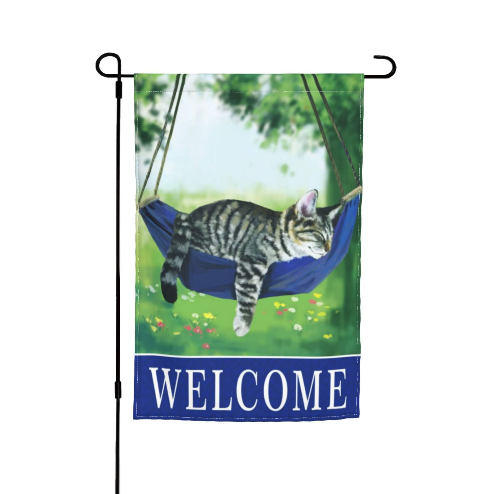spring cat garden flags for outside, with cats double sided