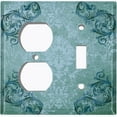 thumbnail image 4 of Metal Light Switch Plate Cover Sea Green Elegant Damask Wallpaper WAL030, 4 of 13