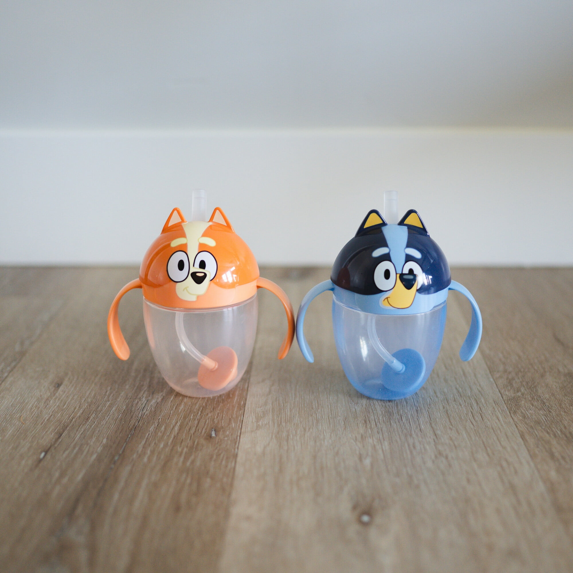 (3 pack) The First Years Toddler Bluey Trainer Weighted Straw Cup - Ages 6 Months and up - 7 Ounce