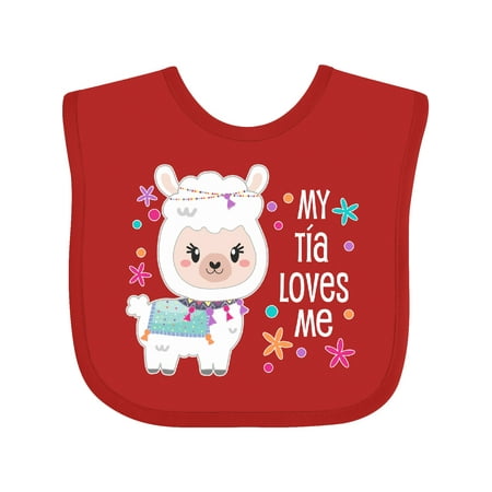 

Inktastic My Tía Loves Me- Cute and Happy Llama Gift Baby Boy or Baby Girl Bib