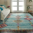 thumbnail image 6 of Nourison Moroccan Casbah Shag Aqua 6'7" x 9'6" Area Rug, (7x10), 6 of 8