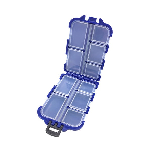 Caja de señuelos de pesca 10 compartimentos caja de almacenamiento de gancho de cebo caja de aparejos de pesca Likrtyny Deportes al aire libre Salida diaria Juego de fiesta