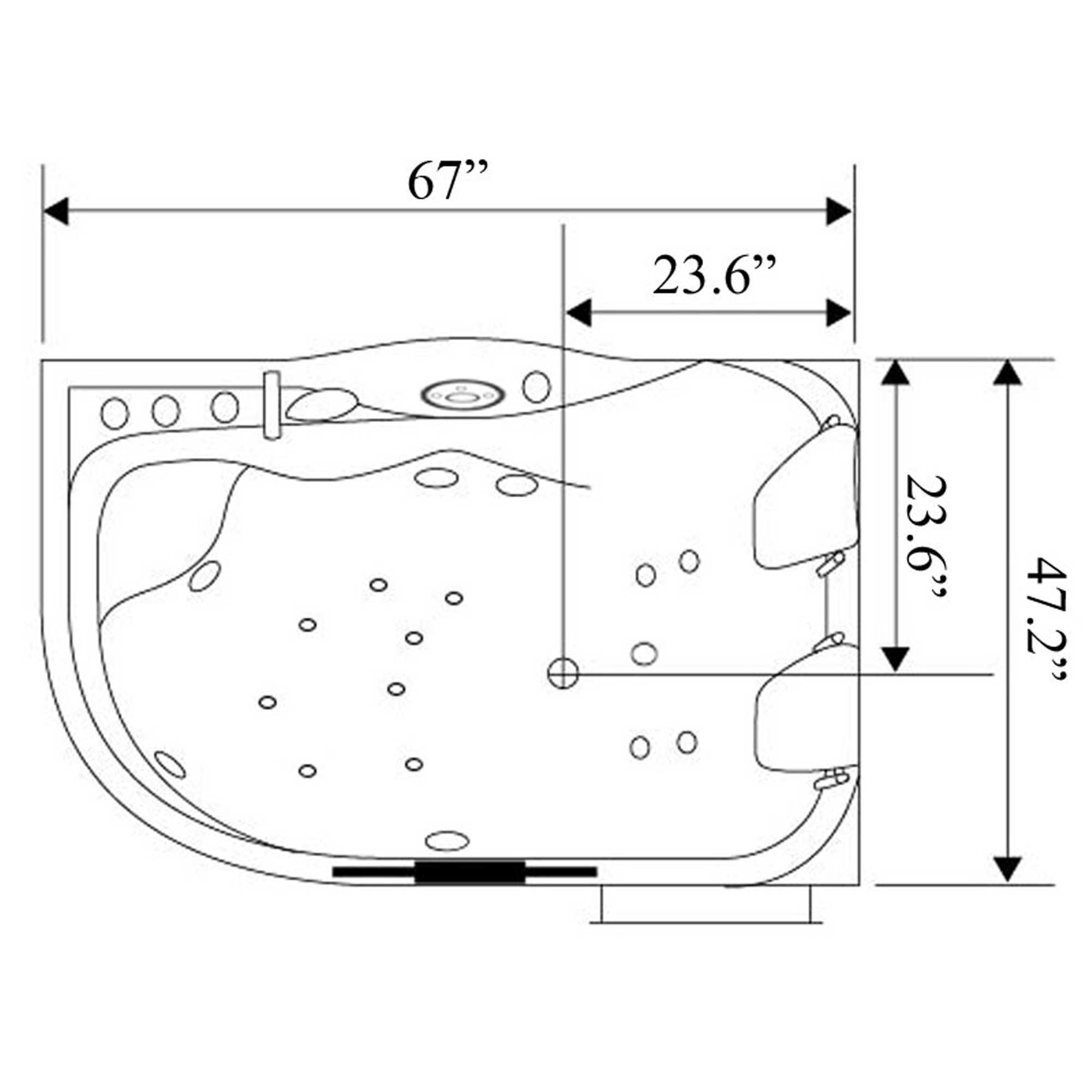 Hot tub white 67″ X 47″ double pump with Heater – Maui