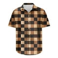 thumbnail image 3 of yillto Mens Big and Tall Plaid Shirts Button down Short Sleeve Lightweight Summer Beach Tshirts, 3 of 5