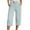 Light Blue, variant on Yuanlong Womens Pants Lady Drawstring Elastic Waisted Straight Leg Cropped Trousers Plain Casual Capri Pants With Pockets