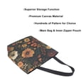 thumbnail image 3 of FORMRS Womens Canvas Tote Bag with Zipper Inner Pocket Shoulder Handbag, Dark Floral Pattern, 3 of 7