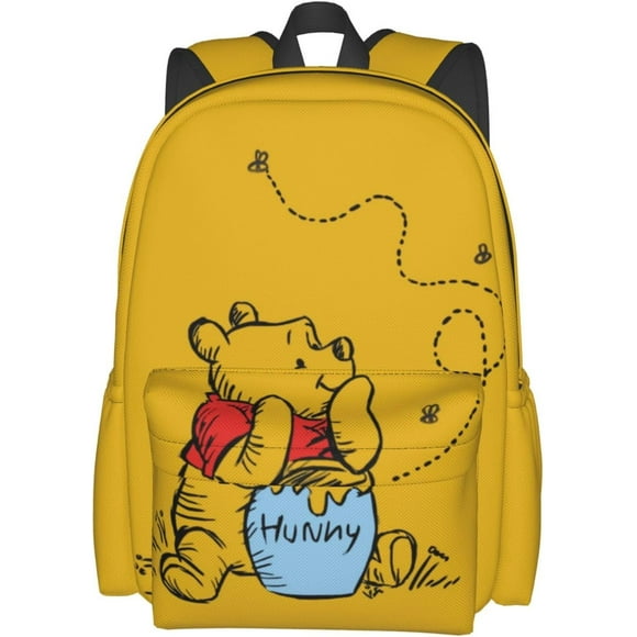 winnie pooh Mignon Ours Sac à Dos pour Ordinateur Portable Dessin Animé 17 Pouces Grande Capacité Sac de Jour Sac de Voyage Léger pour Sports de Plein Air Travail-A10