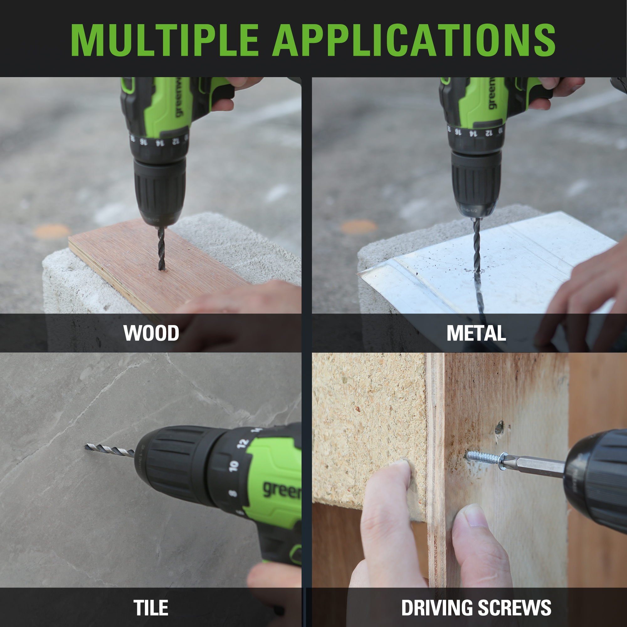 Greenworks New 24V Carpentry 3 Power Tool, Brushless Drill Driver Combo Kit with Two 2Ah Batteries & Charger - image 3 of 7