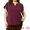 Burgundy, variant on Women's Plus Blouses Notched V Neck Short Petal Sleeve Shirts Casual Dressy Tops 1X Dark Blue