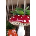 thumbnail image 2 of Kalalou Ceramic Toadstool Hanging Planters, Set of 2, White, 2 of 2