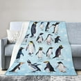 thumbnail image 5 of Cute Penguin Blanket for Girls Women Flannel Fleece Animal Penguins Throw Blanket Cozy Plush Ultra Soft Fuzzy Snowflakes Party Blankets for Bed Couch Sofa 60"X50", 5 of 6