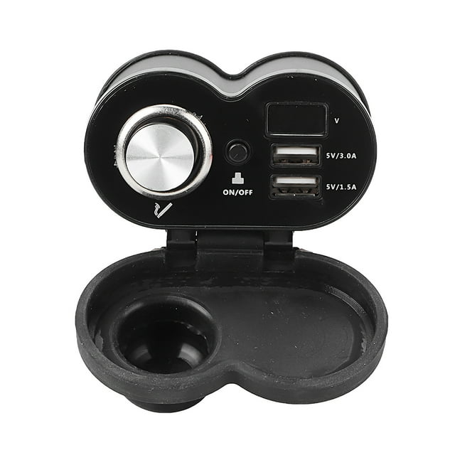 Cargador De Motocicleta Usb 12V Encendedor De Motocicleta Cargador USB Dual Soporte De Manillar Impermeable Negro ANGGREK Negro