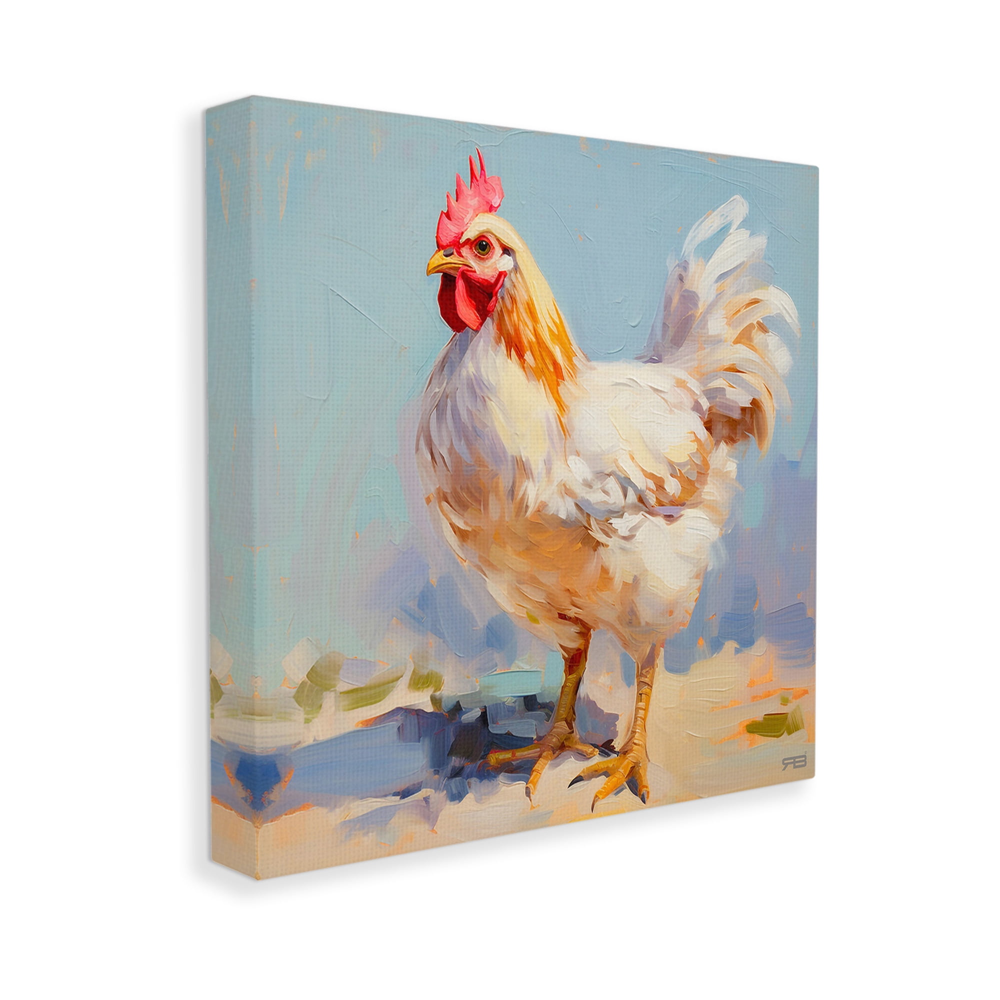 Stupell Industries Modern Farmhouse Hen Animals & Insects Painting Gallery Wrapped Canvas Art Print Wall Art, 30 x 30