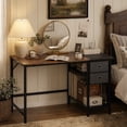 thumbnail image 2 of 48" Industrial Computer Desk with Storage Shelves & 2 Fabric Drawers , Home Office Desk Study Writing Desk,Rustic Brown, 2 of 9