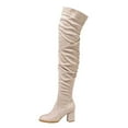 thumbnail image 6 of Over The Knee High Boots For Women Pull On Side Zipper Block Heel Thigh High Boots, 6 of 9