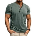 thumbnail image 4 of RYDCOT Mens Summer Shirts Casual Henley Shirts for Men Short Sleeve Solid Color Buttons Round Neck Sports Basic Tee Shirts Clearance, 4 of 9