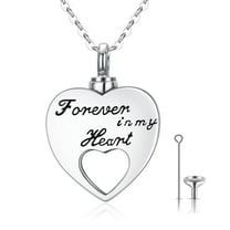 Coachuhhar Heart Urn Necklaces for Ashes 925 Sterling Silver Heart Cremation Jewelry for Ashes Forever in My Heart Keepsake Pendant Necklace Memorial Jewelry Gifts for Women