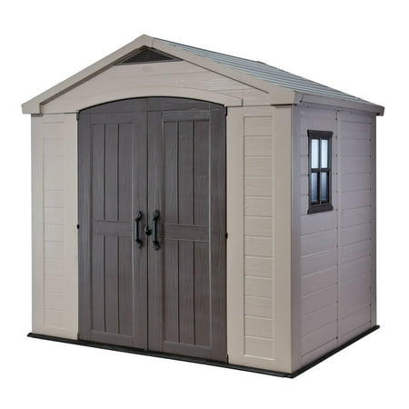 Keter Factor 8' x 6' Resin Storage Shed, All-Weather Plastic Outdoor Storage, (Best Resin Storage Sheds)