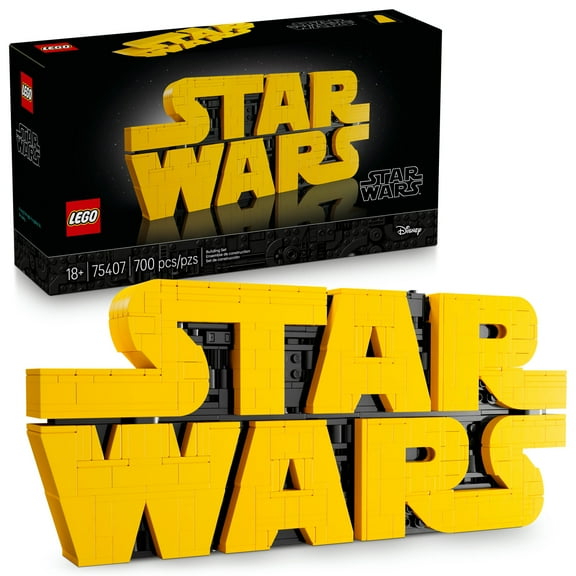 LEGO Star Wars Brick-Built Star Wars Logo - Building Blocks for Adults 18  - Collectible DIY Model Kit - Unique Gift For Men and Women - Home Decor Idea for Fans of the Movie Series - 75407