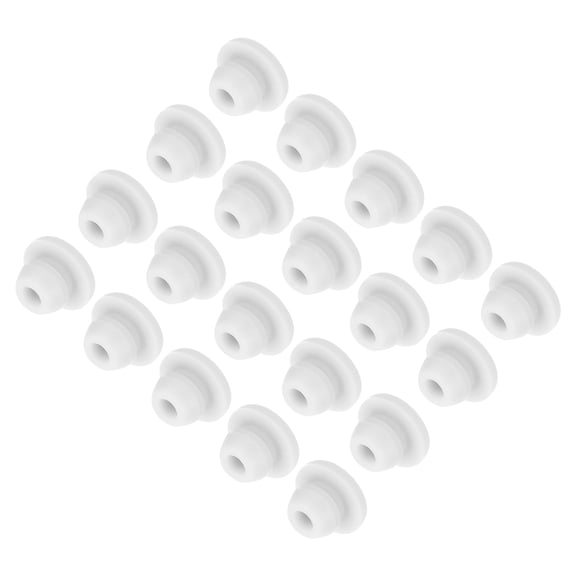 20pcs Silicone Snap in Locking Hole Plugs,5mm Narrow Groove 1.5mm for Kitchen Waterproof Sealing Plugs White