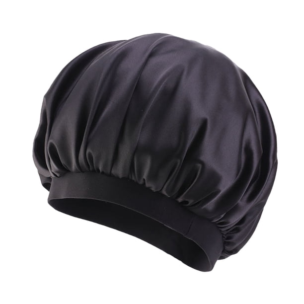 Capó de pelo de ancho de sombra de baño de ala ancha bufanda tapa de dormir de moda con sombrero turbios cabeza cubierta de pelo envolturas para mujeres durmiendo negro sidaley AP008211-13