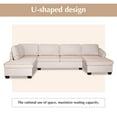 thumbnail image 6 of Harper & Bright Designs 117" U Shape Modern Sectional Sofa Set Large Size Linen Modular Sectional with Chaise Lounge for Living Room, Beige, 6 of 15