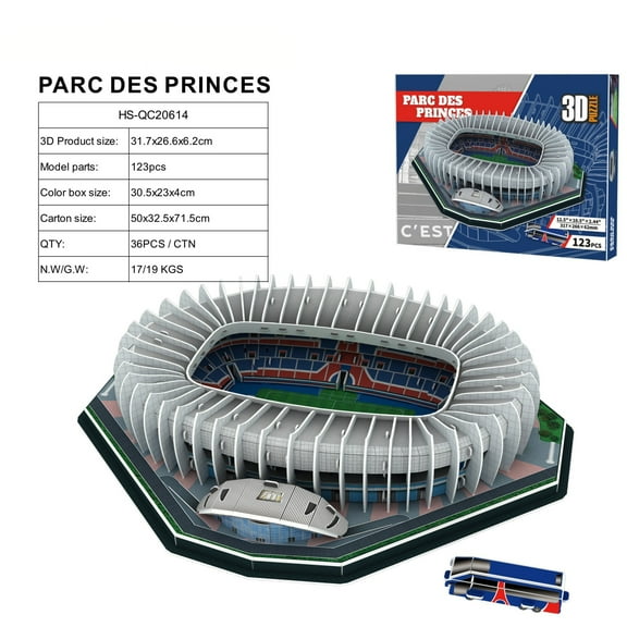PARC DEC PRINCES DIY Football Stadium 3D Puzzle Model Toy Gifts Kids Toys Educational Big Size SZ