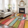 thumbnail image 2 of Large Area Rugs for Living Room Bedroom, Nautical Anchor 5'x8' Rug Washable Carpet Runner Indoor Outdoor, Country Vintage Colorful Wooden Plank Non Slip Floor Mats Rug for Kitchen, Bathroom, 2 of 8