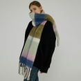 thumbnail image 3 of CoCoMangos Oversized Plaid Scarf for Women Rainbow Color Pashmina Shawls and Wraps Large Scarves Blanket Cape Cardigan for Fall Winter, 3 of 8
