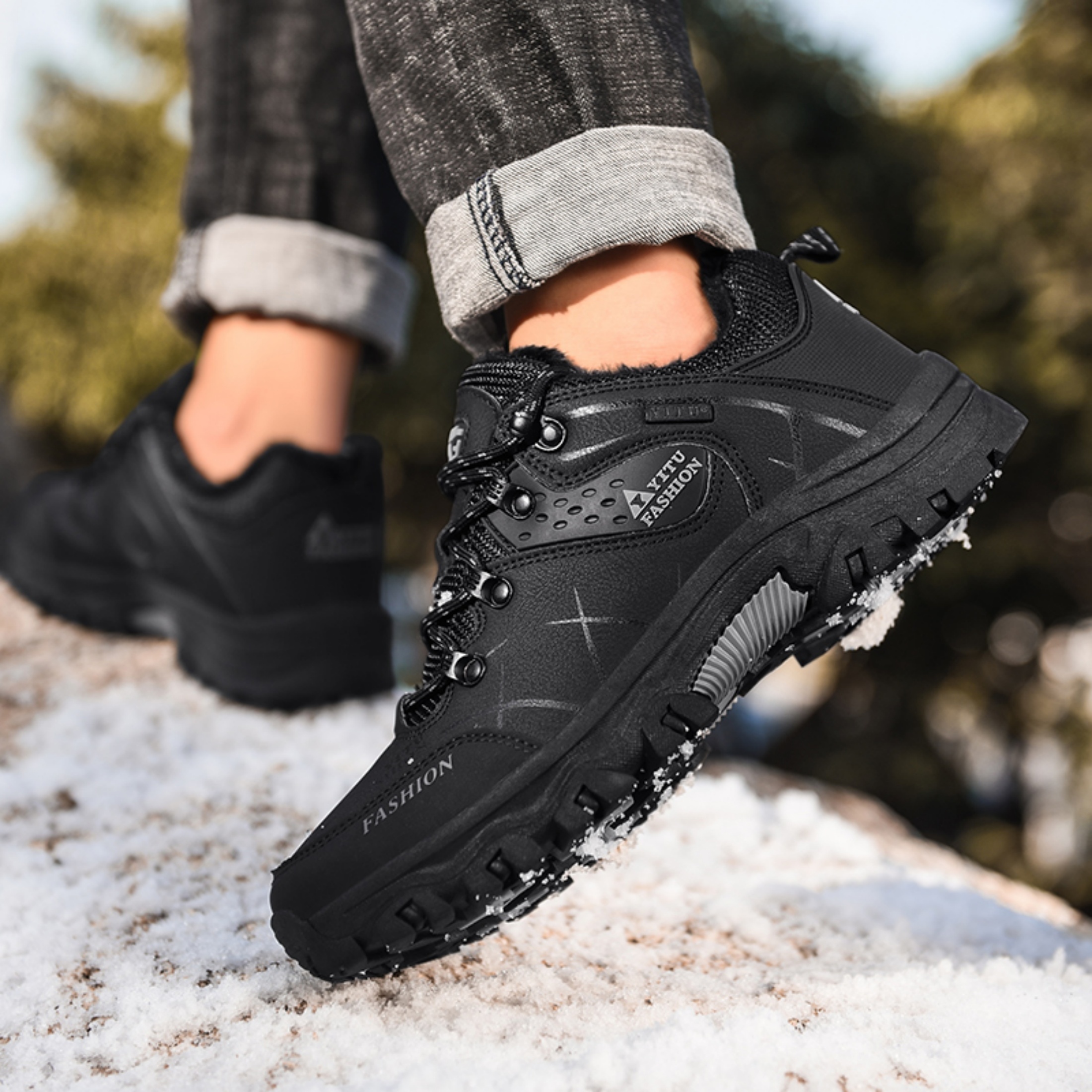 SKIUHS Men's Hiking Shoes – Insulated & Breathable All-Terrain Options, Non-Slip Waterproof Outdoor Trail Shoes