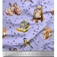 thumbnail image 1 of Soimoi Cotton Duck Fabric Footprint,Owl & Rabbit Animal Decor Fabric Printed Yard 56 Inch Wide, 1 of 3