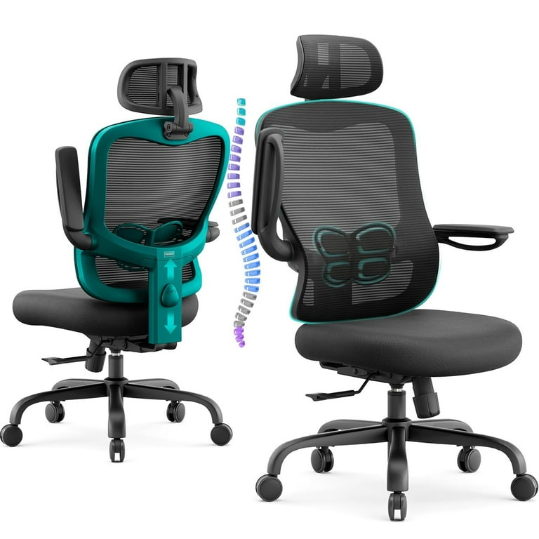 椅子 LAND OFFICE CHAIR Ergonomic Mesh Office Chair with Adjustable Back, Flip-up Arms
