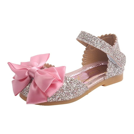 

TAIAOJING Girls Sandals Glittler Bow Dress Shoes Princess Sandals Bling Knot Shoes Kids Baby Toddler shoes