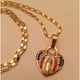 thumbnail image 3 of TBK Collar De Oro De 18 Quilates Con Colgante Clásico De Corazón De Virgen María Cruz Redondo Allah Amuleto Joyería, 3 of 4