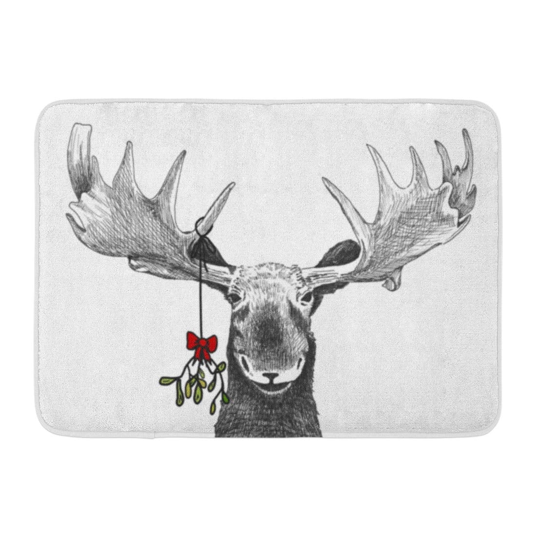 REINDEER FLY Super Absorbent Quick Dry Bath Mat, Thin Bathroom Rug Fit  Under Door, Washable Bath Rugs Shower Floor Mat, 17 x 32+17 x 43, Black