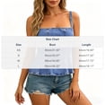 thumbnail image 3 of Wenini Women's Crop Tops Denim Corset Top Square Neck Spaghetti Strap Sleeveless Slim Vintage Summer Fashion Street Tops, Light Blue L, 3 of 7