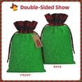 thumbnail image 2 of Sikiie Green Sparkling Shiny Christmas Gift Bags Drawstring Gift Bags Sacks Drawstring Bag Holiday Linen Xmas Wrapping Bags for Presents Party Gift-Black, 2 of 8
